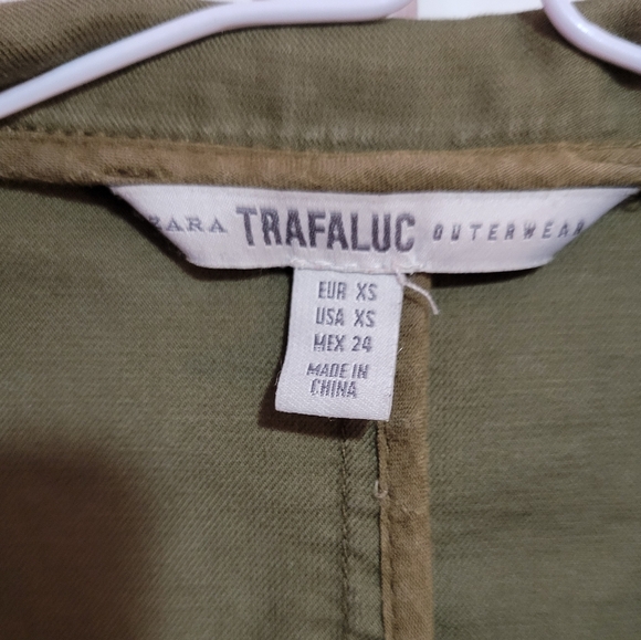 ZARA women's khaki & green army jacket, trench coat - Picture 4 of 6